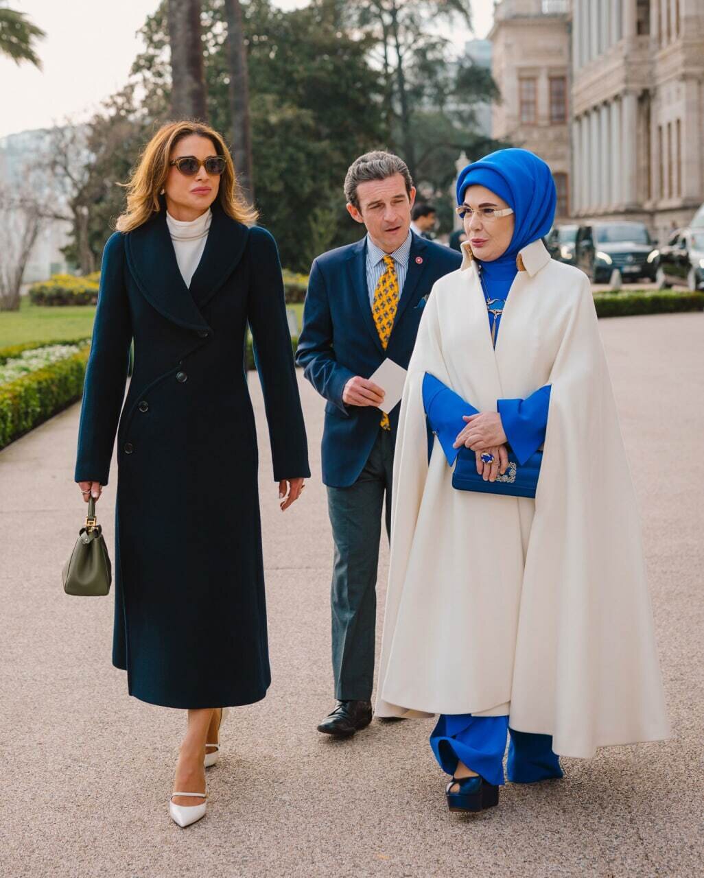مراسم استقبال همسر اردوغان از ملکه اردن | تصاویر