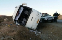 واژگونی اتوبوس مسافربری در محور زاهدان ـ بم/ 26 نفر مصدوم شدند