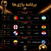 جام جهانی 2026 | ساعت بازی‌های ازبکستان-پرتغال و غنا-انگلستان