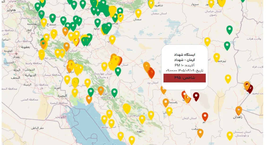 ریزگردها در کرمان
