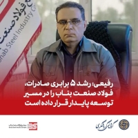 رفیعی: رشد 5 برابری صادرات، فولاد صنعت بناب را در مسیر توسعه پایدار قرار داده است