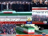 پخش زنده اقامه نماز بر پیکر رهبر شهید روی آنتن خبری پاکستان