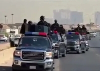 ورود نیروهای حشد شعبی به نجف برای مراسم تشییع